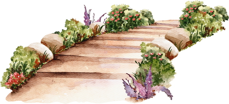 Garden path watercolor